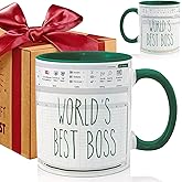 World's Best Boss Mug, Ceramic Cup with Handle, Funny Gift for Bosses (Men/Women), Accountant, Retirement, Promotion, Boss Day Gift | Office & Home Use (11oz)-130