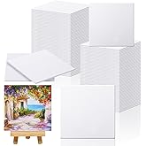 Moinchore 100 Pcs Mini Painting Canvas Panels Art Painting Canvases Panels Cotton Blank White Small Canvas Acid Free Boards for Watercolor Acrylic Oil Paint(4 x 4 Inch)