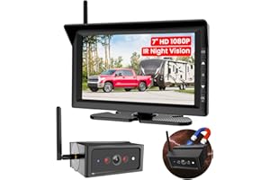 Foxpark Magnetic Wireless Backup Camera for RVs and Trailers No-Installation - 7" HD 1080P Monitor, Strong Magnetic Scratch-Proof Rear View Camera for Trucks, Campers, SUVs, and Cars
