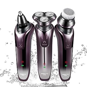 Electric Razor for Men 3 in 1 Rotary Shaver Beard Trimmer Nose Hair Trimmer Wet/Dry Waterproof USB Fast Charging