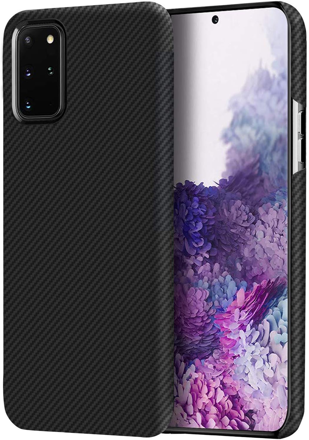 Bstpro Galaxy S20 +/Galaxy S20 Plus 6.7" Aramid Fiber Ultra Slim Fit for Samsung GalaxyS20 Plus Super Durable Phone Case with Soft 3D Grip Touch Back Cover- Black/Grey (for S20 Plus 6.7", Black/Gray)