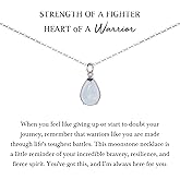 NOURISHLOV Warrior Necklace, Moonstone Necklace Strength Gift, New Beginnings Encouragement Gift, Healing Crystal Necklaces, Survivor Gifts For Grief