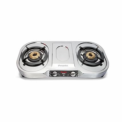 Preethi Vesta Stainless Steel 2-Burner Gas Stove, 14-Pieces