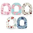 25pcs Adhesive Patches for Omnipod 5, Waterproof Insulin Sensor Covers Heart Sticker Protective CGM Sensor Patches Compatible with Omnipod Overpatches, Valentines Theme