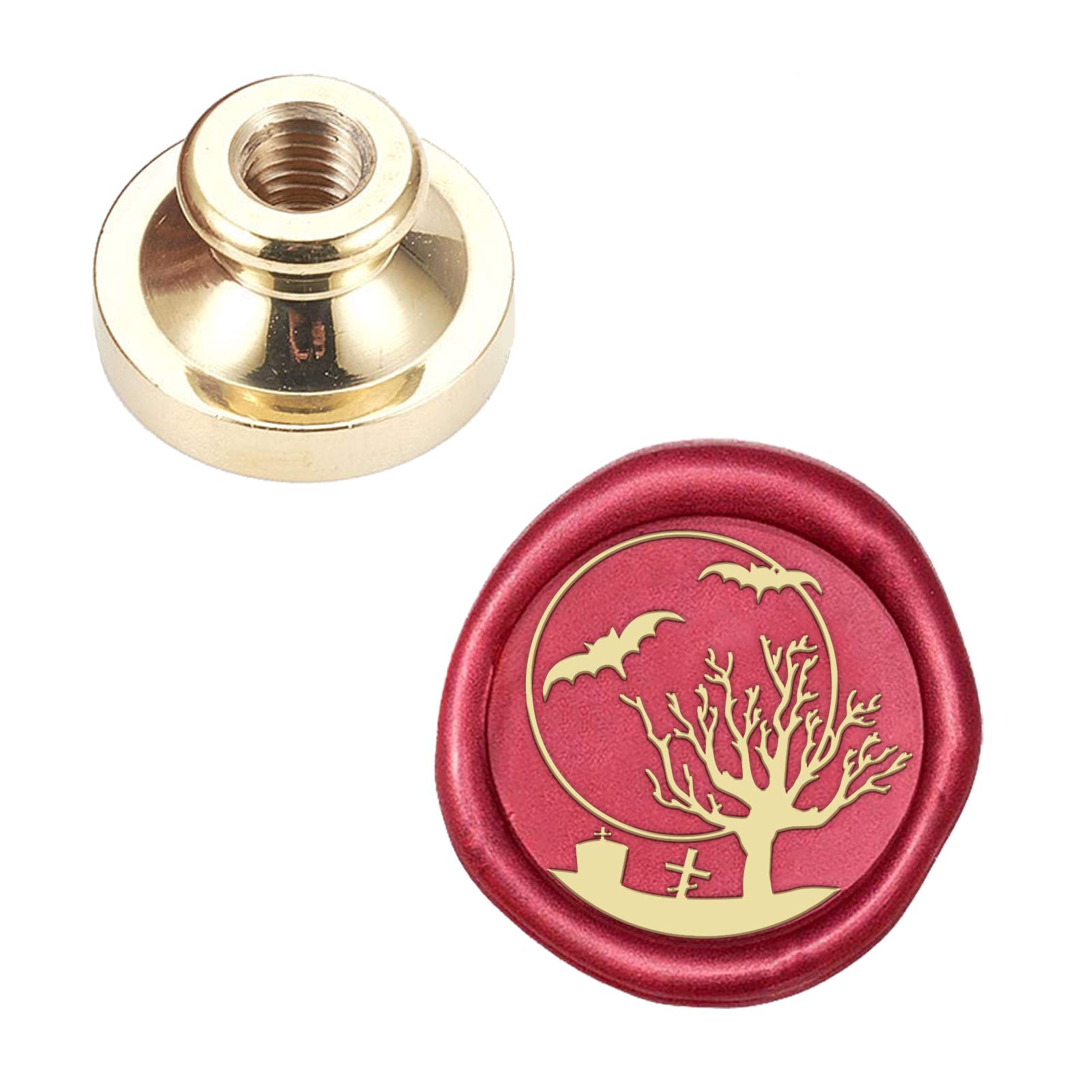 CRASPIRE Wax Seal Stamp Head Bat Removable Sealing Brass Stamp Head 25mm for Creative Gift Envelopes Invitations Cards Decoration — image 1