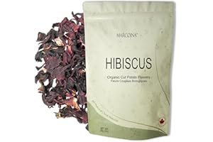 MARCOINA - Pure Hibiscus Herbal Tea 56g - Cut Petals, Loose, Caffeine-Free, Resealable Bag (2oz)