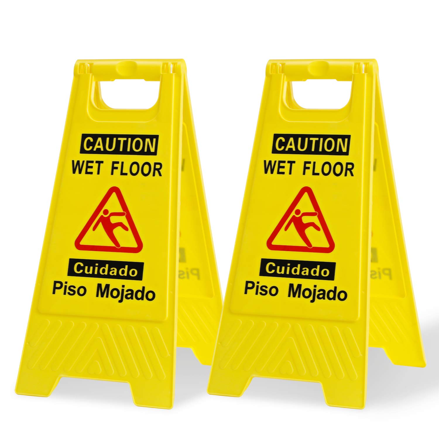 Photo 1 of ***ONLY ONE PIECE*** CERLMLAND Caution Wet Floor Sign, Foldable Sturdy Bilingual Double-Sided Safety Warning Signs for Commercial Use, Pool (2-Pack Yellow)