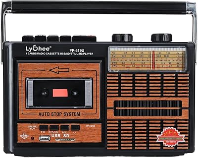 Lychee Lychee Boombox Portable Retro Cassette Player Radio AM FM SW2 USB SD