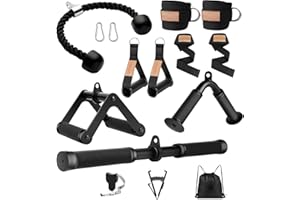 LOVIND Cable Machine Attachment，LAT Pulldown Attachments Upgraded 1.3 Inch Comfort Grip Cable Attachments for Gym, Triceps Rope Bar,V Bar ,Double D Bar,Homr Gym Accessories
