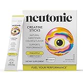 Neutonic Creatine Monohydrate | Pineapple Flavored | Premium Micronized Creapure Creatine Powder | Supports Strength and Power | Zero Sugar, Vegan | Convenient Single-Serve Packets | 30 Sticks