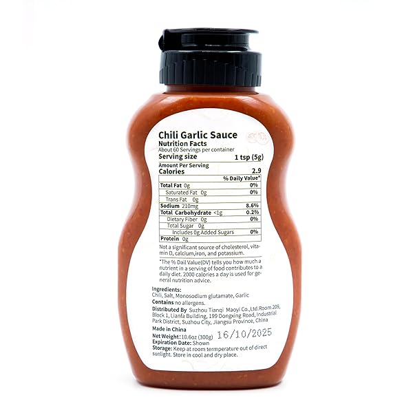 WELSTEEPSE CHILI GARLIC SAUCE 10.6 OZ