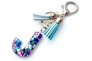 Fario Alphabet Initial Letter A-Z Keychains for Women Tassel Pendant Key Ring for Purse Handbags Women Girl