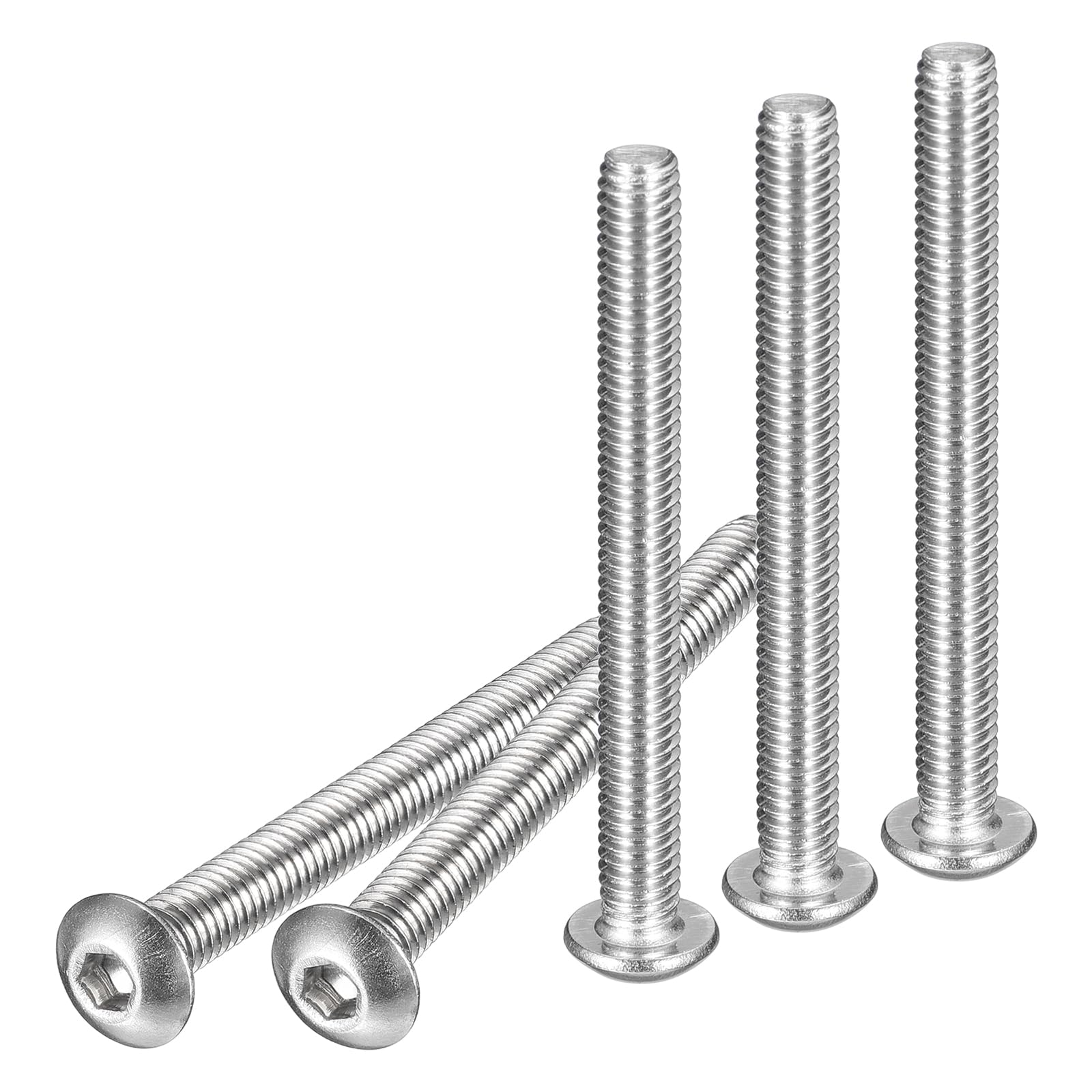 DTGN M4-0.7x40mm Button Head Socket Cap Screws - 100Pack - Good for Machine - 304 Stainless Steel 18/8 - Hex Drive Full Thread Fasteners — image 1