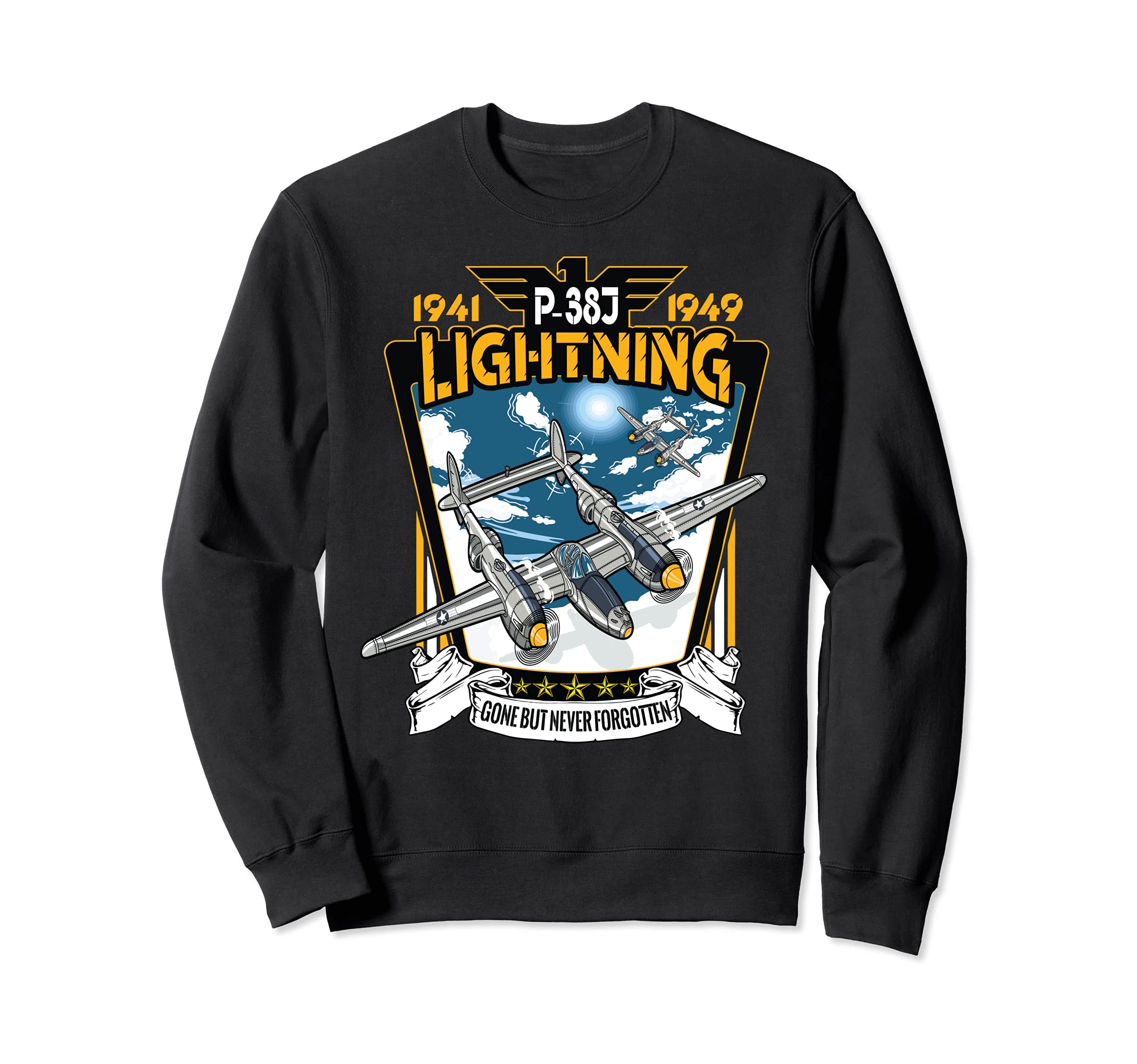 World War 2 American P-38 Lightning Fighter Airplane Sweatshirt