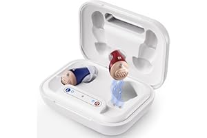 OBGNSAI Hearing Aids for Seniors Rechargeable with Noise Cancelling, Hearing Aids Compatible with Oricle, Clear Sound &Rechargeable Charging Case, Super-Mini Invisible Design Comfort Fit in Ear Canal, White