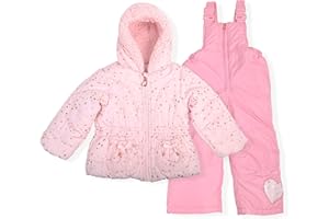 Arctic Quest Little Girls Bib Snow Pants and Ski Jacket Water-Resistant Snowsuit For Kids Winter Jacket For Girls