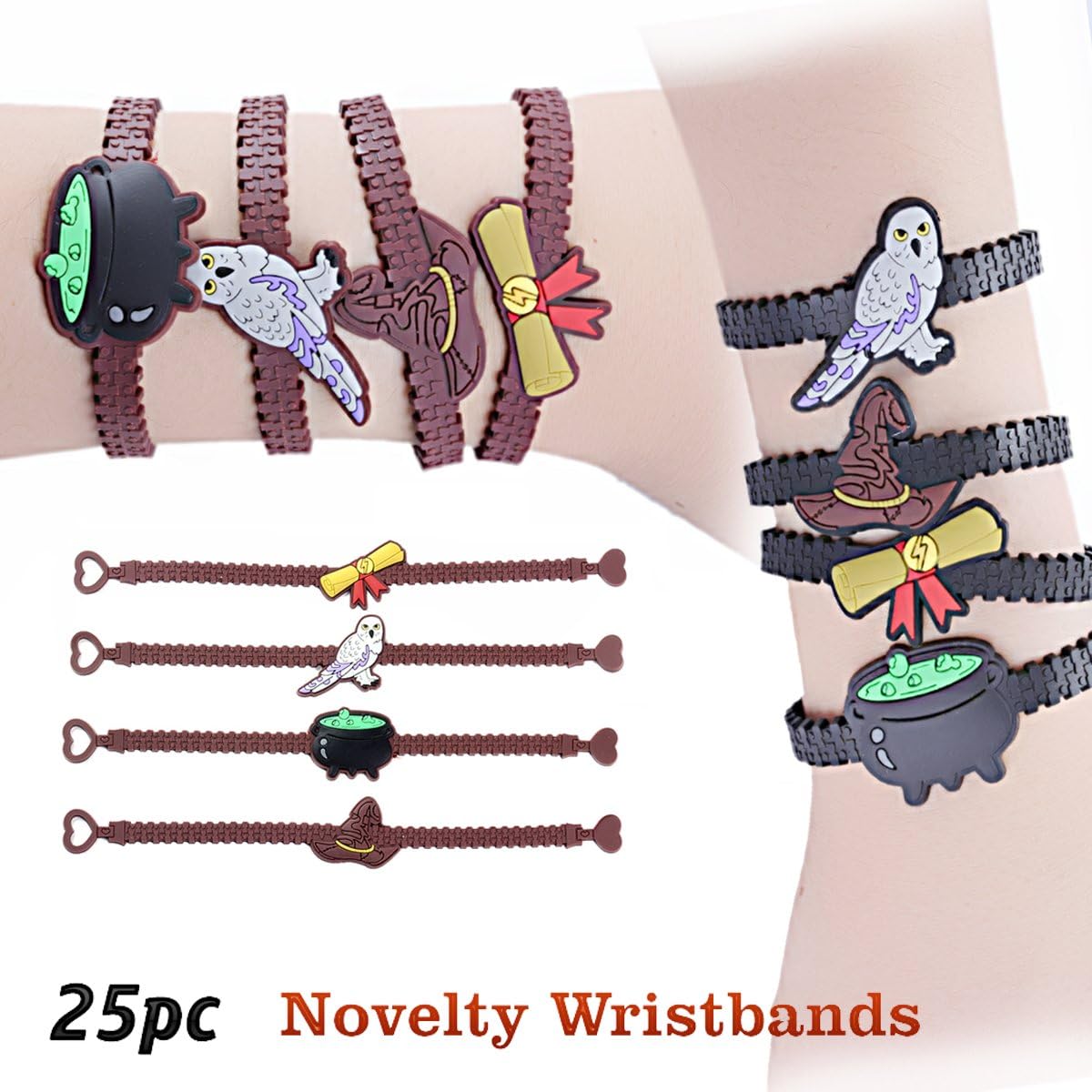 Wizard Theme Party Favor Bracelets Wristbands for Goody Bags, 25pcs Assorted