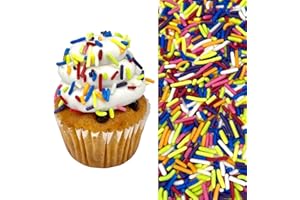 Manvscakes, Natural Rainbow Sprinkles, No Artificial Dyes, Gluten Free, Nut Free, 3 ounces, Cake Decorations, Cupcake Sprinkle Blend, Baking, Birthday Cake, Ice Cream Topping