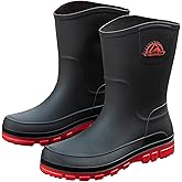 IQAXC Waterproof Garden Rain Boots for Men Breathable Lightweight Mid Calf Deck Fishing Outdoor Slip Resistant Shoes