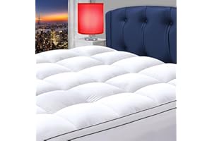 Ihanherry Queen Mattress Topper for Back Pain,Extra Thick Mattress Pad Cover,Cooling Plush Soft Pillowtop with 8-21" Elastic Deep Pocket, All Season Bedding-White