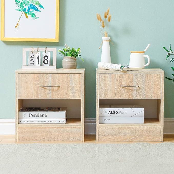 YJIIJY - Juego de 2 mesitas de noche para dormitorio, End Table con