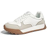 LUCKY STEP Women's Platform Canvas Sneaker Casual Lace-up Stylish Tennis Running Retro Classic Trainers Walking Fashion Sneakers