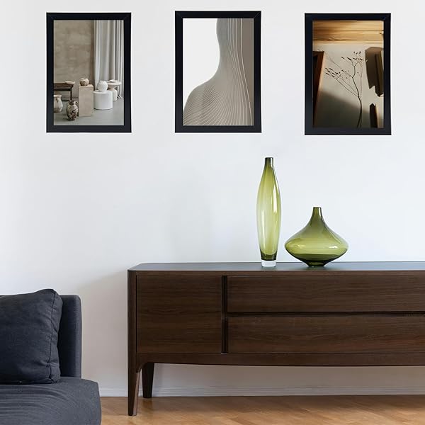 QOTIB 12X20 PICTURE FRAME BLACK FOR WALL MOUNTING, HORIZONTAL AND VERTICAL FORMATS FOR WALL HANGING, WOOD 12X20 FRAME, BLACK, 1 PACK