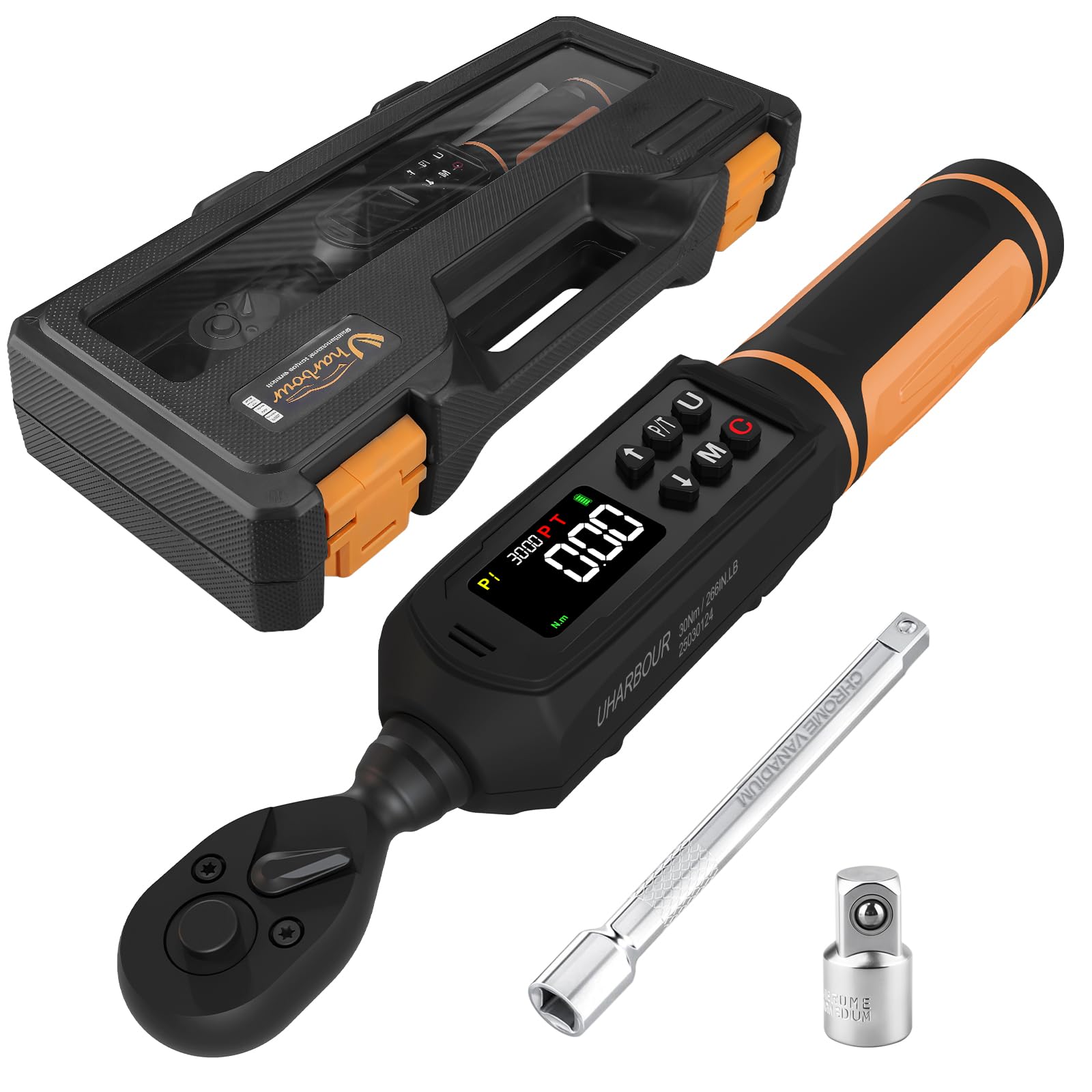 Uharbour Digital Torque Wrench 1/4 Drive, 1.1-22.1