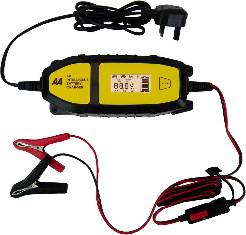 AA AA0725 4A Intelligent Car Battery Charger LCD 8 Stage Recovery 4A