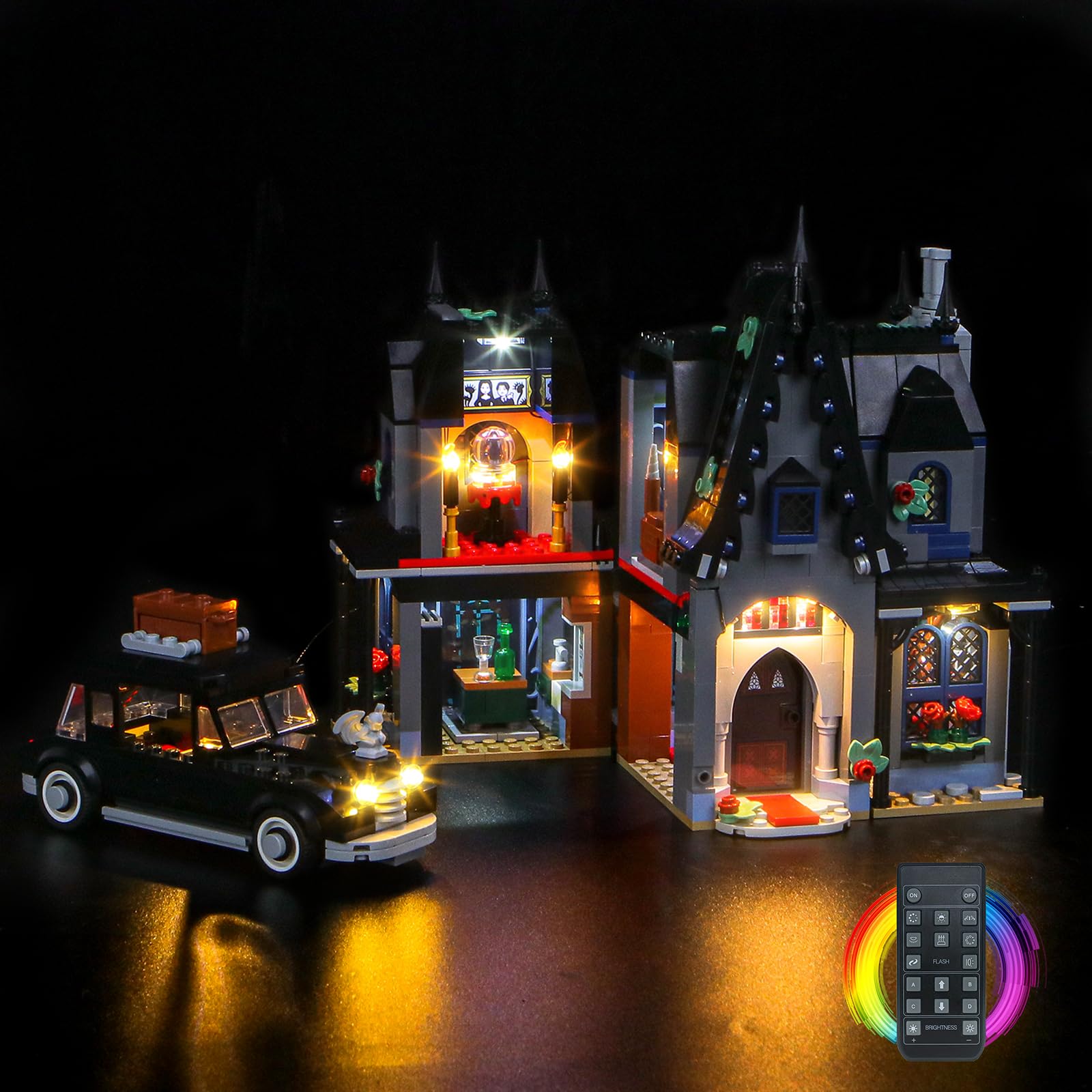 Remote Control Led Light Set Compatible with Lego Morticia's Cottage 76786 (No Model), Decoration Lighting Set Compatible with Lego Morticia's Cottage Creative Toys