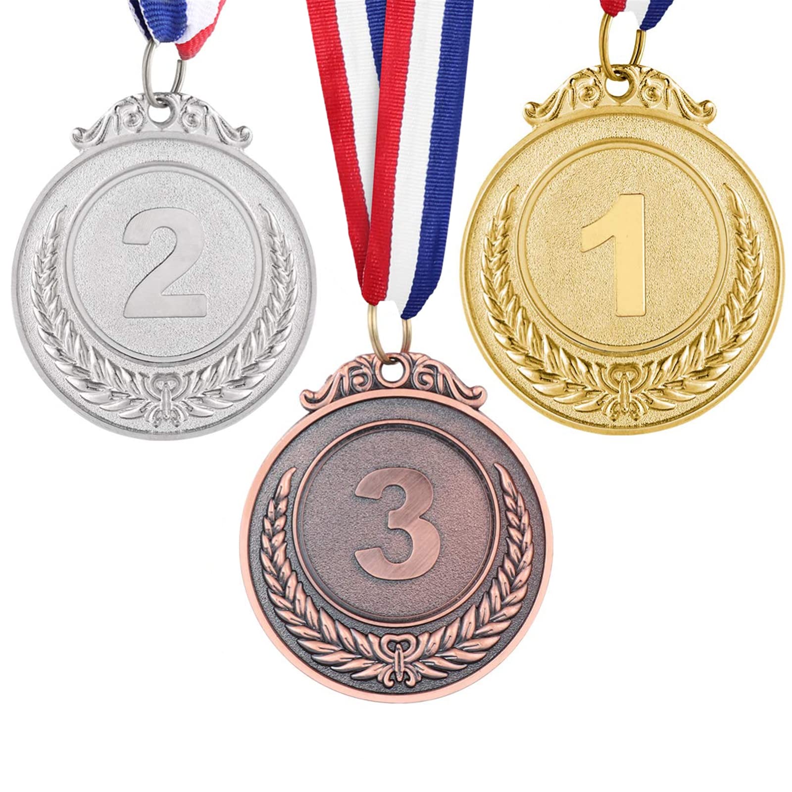 WANGCL 3PCS Gold Silver Bronze Medals Award Medals Olympic Gold Silver Bronze Medals for Kids Sport or Any Competition
