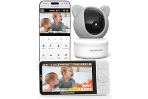 iFamily WiFi Baby Monitor with App – Smartphone Baby Monitor with 5" HD Monitor & 2K Camera, Night Vision, 2-Way Talk, Motion Tracking&Alerts, Temp Sensor, Lullabies,Secure WiFi Lock