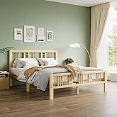 Goltriever 14 Inch High Bamboo Queen Bed Frame with Headboard and Footboard, Wood Bed Frame Queen Size Metal Slat Support Heavy Duty, No Box Spring Needed, Easy Assembly, Noise Free, Reinforced