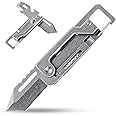 EDCFANS Keychain Multitool Knife, Multi Tools Keychains, Fathers Day Dad Gifts for Men, Tanto Pocket Knives with Clip, Bottle Opener, Box Cutter, Pry Bar, Screwdriver Wrench, EDC Hiking Camping Gear