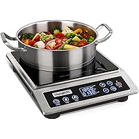 ChangBERT Portable Induction Cooktop, NSF Certified Pro Induction Hot Plate, Powerful 1800W with Large 8" Heating Coil, Premi
