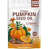 Nivltpure 4-in-1 Pumpkin Seed Oil 3000mg with Saw Palmetto & Vitamin D3 – Cold Pressed Softgels for Hair, Prostate & Bladder Wellness – Non-GMO, 300 Capsules (100-Day Supply)