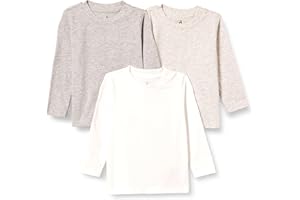 Amazon Essentials Unisex Babies' Organic Cotton Long Sleeve T-Shirt (Previously Amazon Aware), Pack of 3