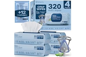 CPAP Mask Wipes (320 Count) + 8 Travel - Premium Large and Mosit Cleaning Wipes for Mask | Cleaner, Unscented, CPAP Cleaning 