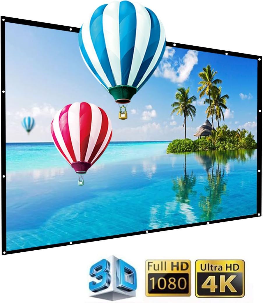 IGREAT 200 inch Portable Outdoor Projector Screen, 16:9 Folding HD Big Size Movie Screen for Home Theater Office Presentation: Office Products