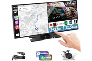 LEADTREE Largest 11.5 inch Wireless CarPlay Screen for Car,Built-in N-etflix/YouTube/TikTok and other apps,A-pple CarPlay & Android Auto screen with1080P Backup Camera/Navigation/Voice Control,for All Vehicles