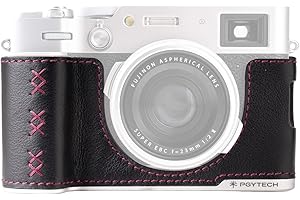 PGYTECH Genuine Leather Camera Half Case for FUJIFILM X100 VI, Retro Style Leather Protector with Integrated Grip Handle, Alu