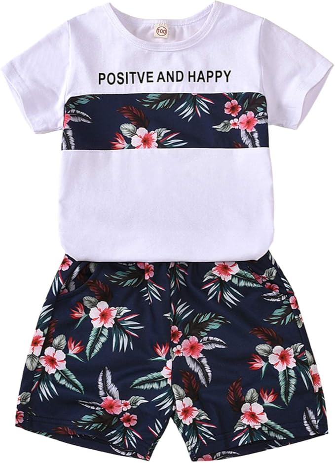 Toddlers Little Boys Shorts Outfit, Summer Casual Round