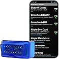 ELM327 Bluetooth OBD2 Scanner for iPhone & Android, Wireless Auto Check Car Fault Code Reader for All 1996 & Newer Gasoline Vehicles - Blue