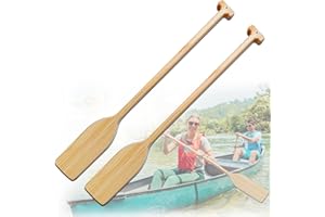 RUBAPOSM 2 Pcs Oar Canoe Paddle 4 Feet Wooden Boat Paddle, Ergonomic Grip,Pine Wood Paddle Oars for Kayak Water Sport DIY Home Decoration