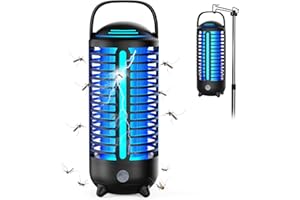 Bug Zapper Outdoor, Rechargeable Mosquito Zapper Indoor with LED Light, Portable IP66 Waterproof 3600mAh Electric Fly Zapper 