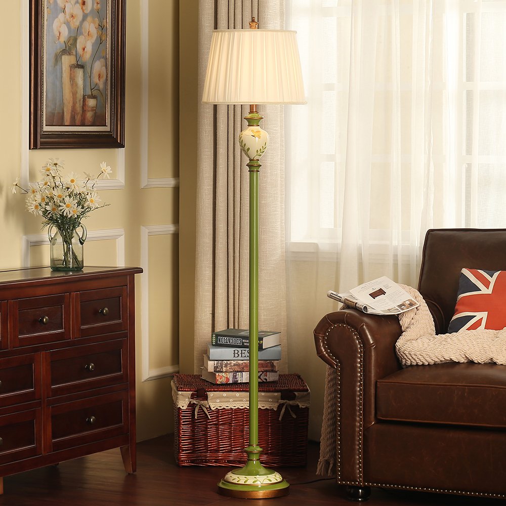 LampRight Classic European Country Style Hand Painted Retro Floor Lamp
