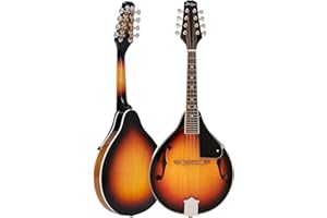 StarQuest SQ-MD11-TSB A-Style Mandolin Instrument Sunburst 8 Steel Strings – Acoustic Folk Mandolin for Beginners & Pros, Cla