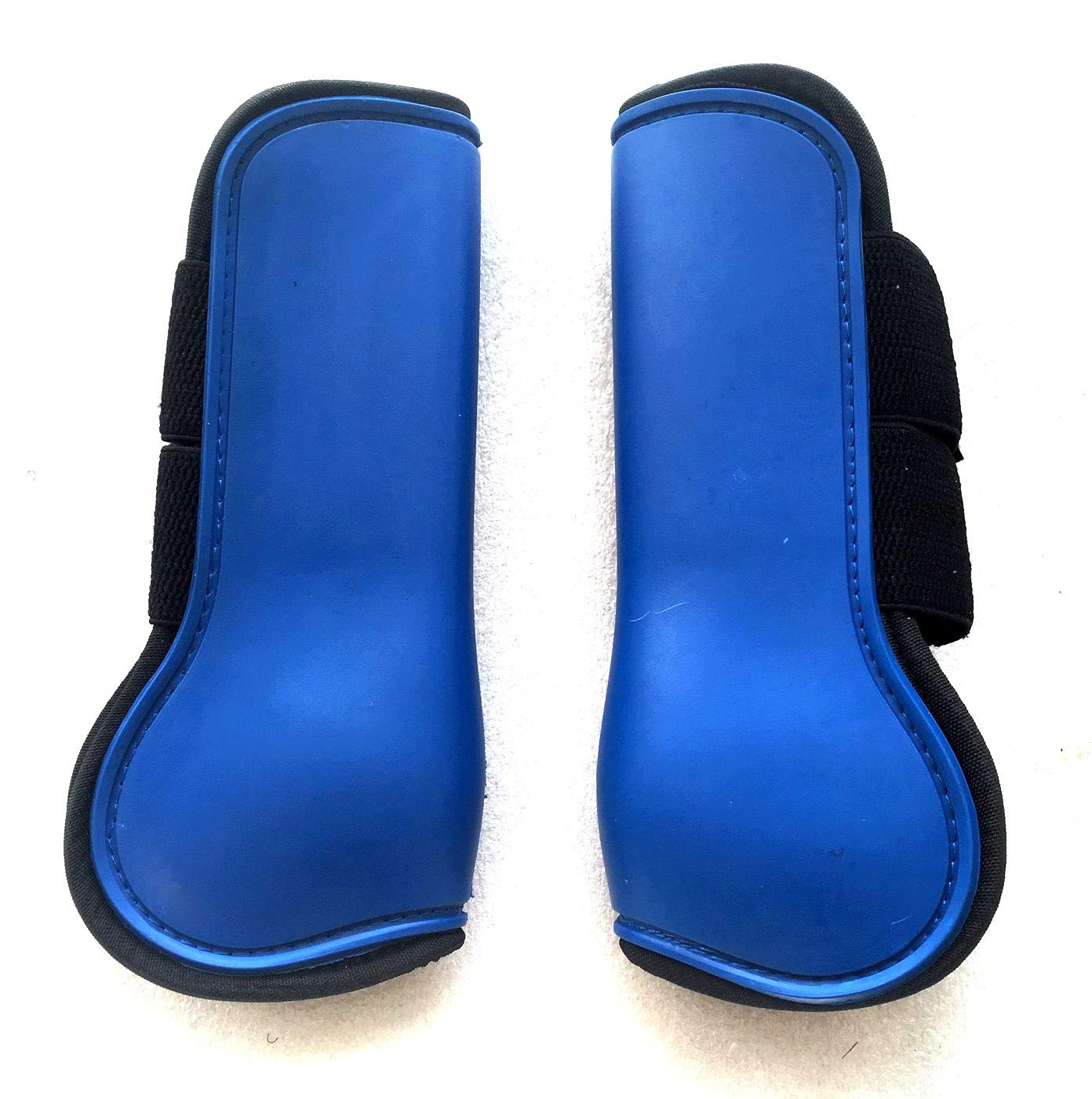 Cwell Equine Horse Support Tendon Boots 1 Pair Secure Leg Protection Jumping Riding Eventing Dressage BLUE (Large (L))