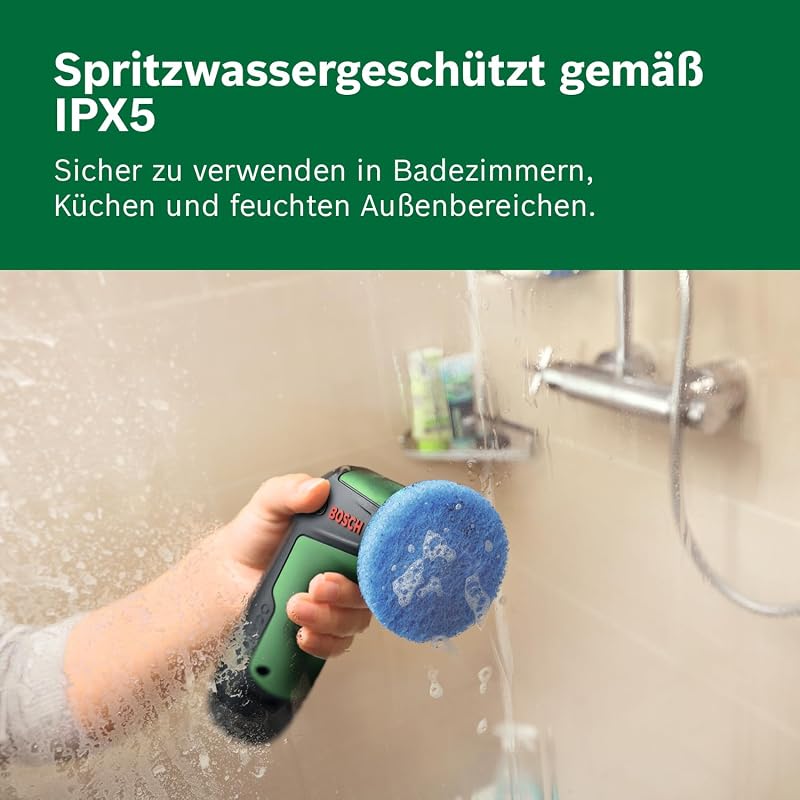 TAYDO (UniversalBrush 4V) Akku-Elektrobürsten (Bürste, Detailbürste, Padhalter, Hochleistungspad, Mikrofaserpad, Küchenschwamm, Schmutzradierer, Polierpad, Tasche)