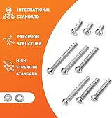 Vwoqiy 345 Pcs M5 Screw Set Pan Head Bolts Nuts Washers Galvanized view 3